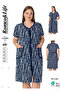 Women's Plus Size 100% Cotton Combed Fabric Zippered Summer Dress / Laci-Çizgi 4099