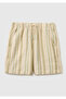 Boy's Beige Back Pocket Logo Detailed Bermuda Shorts