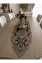 Saray Black Tulle Runner with Embroidery on Black Tulle 135 Cmx45 cm