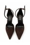 Brown Suede 8.5 cm Belted Pointed Toe Stiletto Thin Heels Women's Shoes - 3