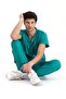 Operating Room Green Jogger Doctor Nurse Medical Scrubs Suit Luxury Lycra Fabric - 3