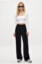 Lycra Series Move Double Buttoned Stretchy Black Palazzo Pants - 5