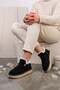 Melva Imported Special Series Fur Inside Genuine Leather Suede Women's Sports Boots Black - 2