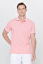 Men’s Slim Fit Cotton Polo Collar T-Shirt in Pink and White with Wrinkle-Resistant Fabric - 3