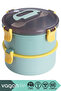 Bento 1600ml Round Lunchbox New Collection Double Layer Stainless Steel Lunch Box with Handle