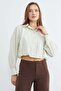 Buttoned Single Pocket Crop Shirt - 5