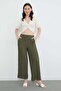 Elastic Waist Crepe Fabric Pocket Trousers