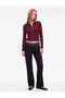 Cotton Slim Fit Zippered Long Sleeve Camisole Polo Neck T-Shirt - 2