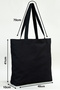 Canvas Shopping/Beach Bag with Inner Pocket and Mesh Handle |   Black Canvas Bag |   Large Size Grocery Bag - 2