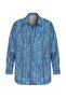 Prinkipo Vegan Silk Printed Oversize Shirt Blue