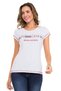 Wt348 Basic White T-Shirt with Stone Writing