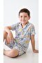 Boy's 4,5,6,7,8,9,10,11 Years Old Summer Pajama Set 30/1 Single Jersey 100% Cotton