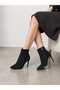 Black Suede 10.5cm Thin Heel Pointed Toe Women Boots - 7