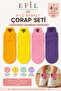 Colorful Booties with Ankle Detail, 4-Piece Women's Socks