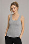 Women's 100% Cotton Ribbed Lace Detailed Undershirt - Gray 3095