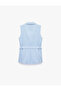 Wide Collar Sleeveless Belted Vest - 7