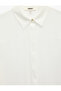 Crepe Fabric Buttoned Classic Collar Long Sleeve Shirt - 8