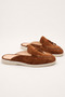 Genuine Leather Tan Suede Daily Women's Slippers