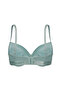 Ultra Push-Up Padded Dobby Mint Green Mink Underwire Silicone Micro Fabric Supported Bra - 5
