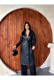 Zr Belted Lined Leather Long Trench Coat