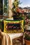Bohemian Ethnic Camel Patterned Fringed Yellow Dark Green Throw Pillow Cover 40X60 cm - 3