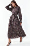 Women's Belted Hijab Dress 1511 - Black