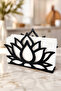 Lotus No 1 Motif Desktop Decorative Napkin Holder Towel Holder Black Stylish Presentation Metal Tableware Presentation