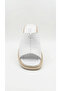 White Women's Genuine Leather Heeled Slippers 617.7118 - 3