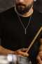 Silver Color Drum Drumstick Pendant – Women Men Unisex 4 cm Music Themed Jewelry - 2