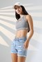 Girls/Women's Denim Shorts Snow Wash Bermuda - 3