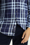 Long Sleeve Slim Fit Slim Fit Plaid Cotton Button Collar Shirt - 5