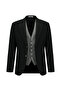 7 Drop Slim Fit Striped Combination Vest Suit - 6