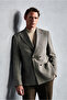 6 Drop Regular Fit Standard Cut Patterned Wool Double-Breasted Jacket - 2