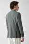 8 Drop Muscle Fit Long Athletic Cut Mono Collar Seersucker Striped Jacket - 6