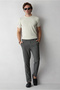 Slim Fit Fitted Lycra Ribbed Striped Canvas / Chino Trousers - 6