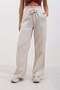Wide Leg Elastic Waist Bird Eye Lacing Linen Pants - 3
