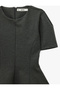 Slim Fi Stitched Detail Crew Neck Short Sleeve Peplum T-Shirt - 7