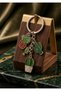 Green Enamel Gold Color Keychain with Cactus Figure and Car Bag Accessory - 3