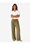 Viscose Fabric Wide-Legged Trousers with Pockets and Tie-Waist