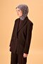 Thin Cotton Soft Scarf Orange Dark Mink Blue Mink Patterned Non-Slip Textured Tok Duruşlu 90X90 - 4