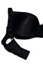 Women's Black Ribbed Unpadded Underwire Bra - 3