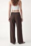 Brown Double Waistband Women's Trousers - 6
