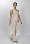 Shawl Collar Patchwork Vest Set 1536506-Beige - 1536506