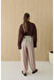 Shawl Detailed Shalwar Trousers with Scarf Mink - 6