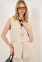Women's Vest Pants Double Set 30086 - Beige - 2
