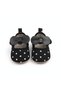 - Baby Polka Bow Soft Sole Shoes-Black & Brown - 0M to 18M