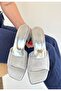 Luart Silver Glitter Heeled Slippers - 2