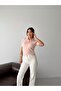 Premium Viscose Soft Textured Polo Collar Short Sleeve Embroidery Detailed Knitwear Sweater - 5