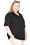 Mode XL Real Big Size Women's Shirt Apas Collar K.Sleeve U26380 Black - 3