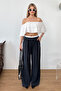 Women's Elastic Waist Double Pocket Modal Fabric Trousers Black - Mw0000339 - 4